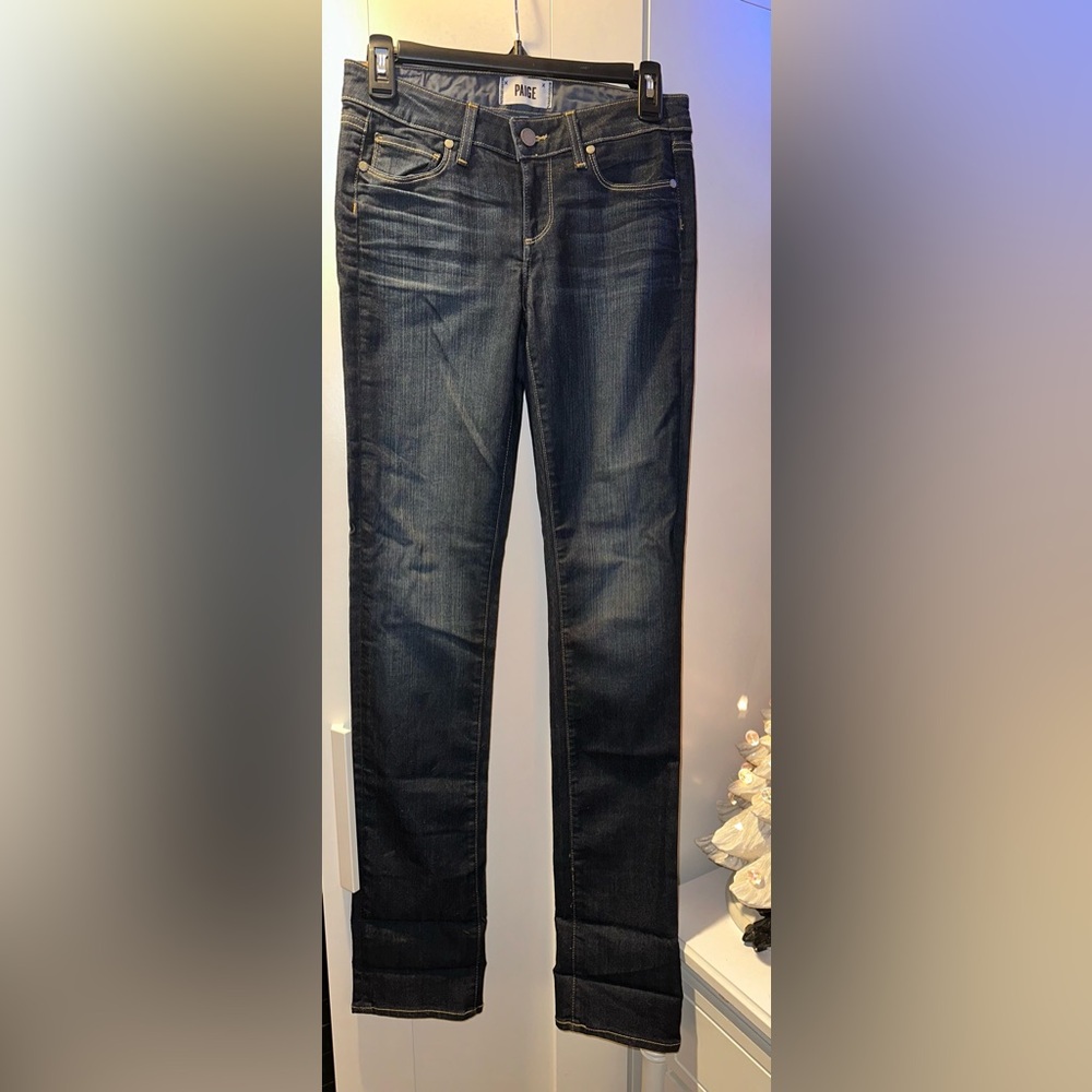 NWOT PAIGE Skyline Straight Dark Wash Jeans - Picture 6 of 8